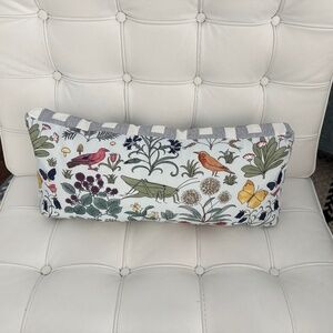 Throw pillow cover & feather innard C.F.A Voysey's Apothecary's Garden fabric